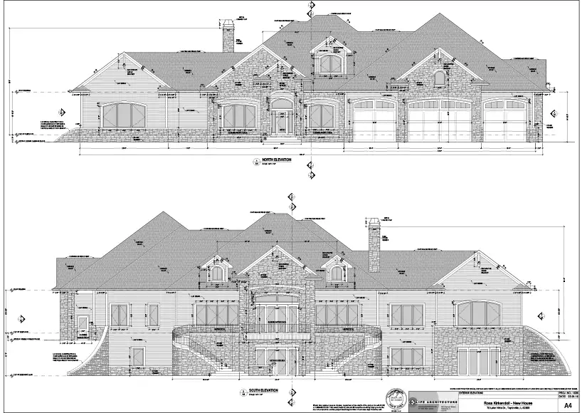 blueprint drafted by architect in central illinois